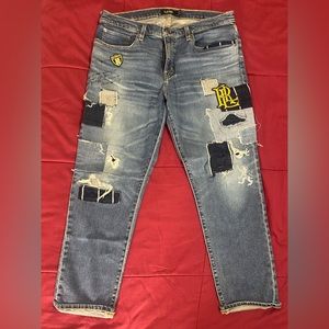 Lauren Ralph Lauren Patchwork Relaxed Boyfriend Jeans Women Size 12